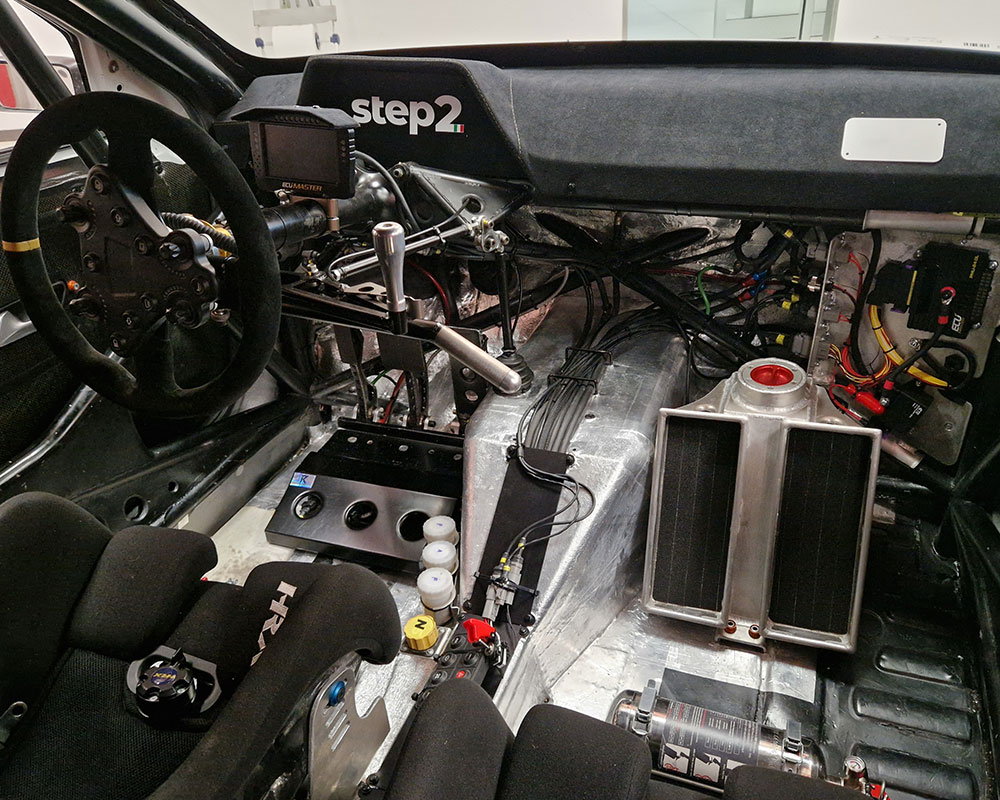 Auto da rally step2 - vista interna della vettura ad architettura modulare